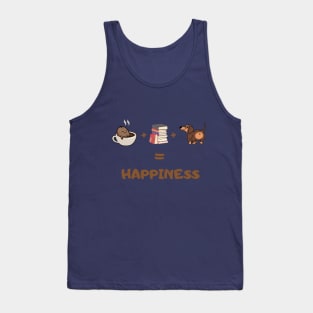 dogs & books and coffee is happiness Tank Top